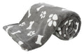Trixie dog blanket kenny fleece bone paws gray-0