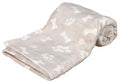 Hundetæppe i Plys – Beige med Poter og Ben (75 × 50 cm)