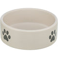 Trixie food bowl drinking bowl dog paw motif ceramic light gray gray-0