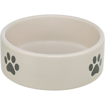 Trixie food bowl drinking bowl dog paw motif ceramic light gray gray-0